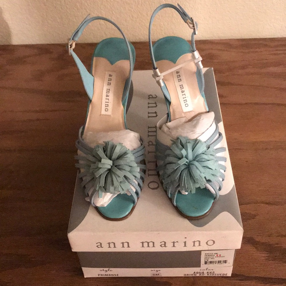 Ann Marino Aqua High-heeled Sandal
